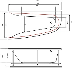 Vayer Акриловая ванна Boomerang 160x90 L – фотография-4